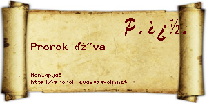 Prorok Éva névjegykártya